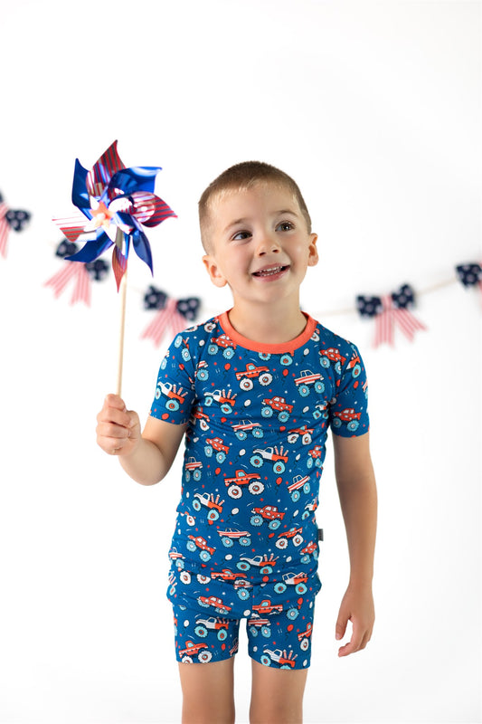 Monster Trucks & Rockets | Two Piece Short Sleeve Pajama Set