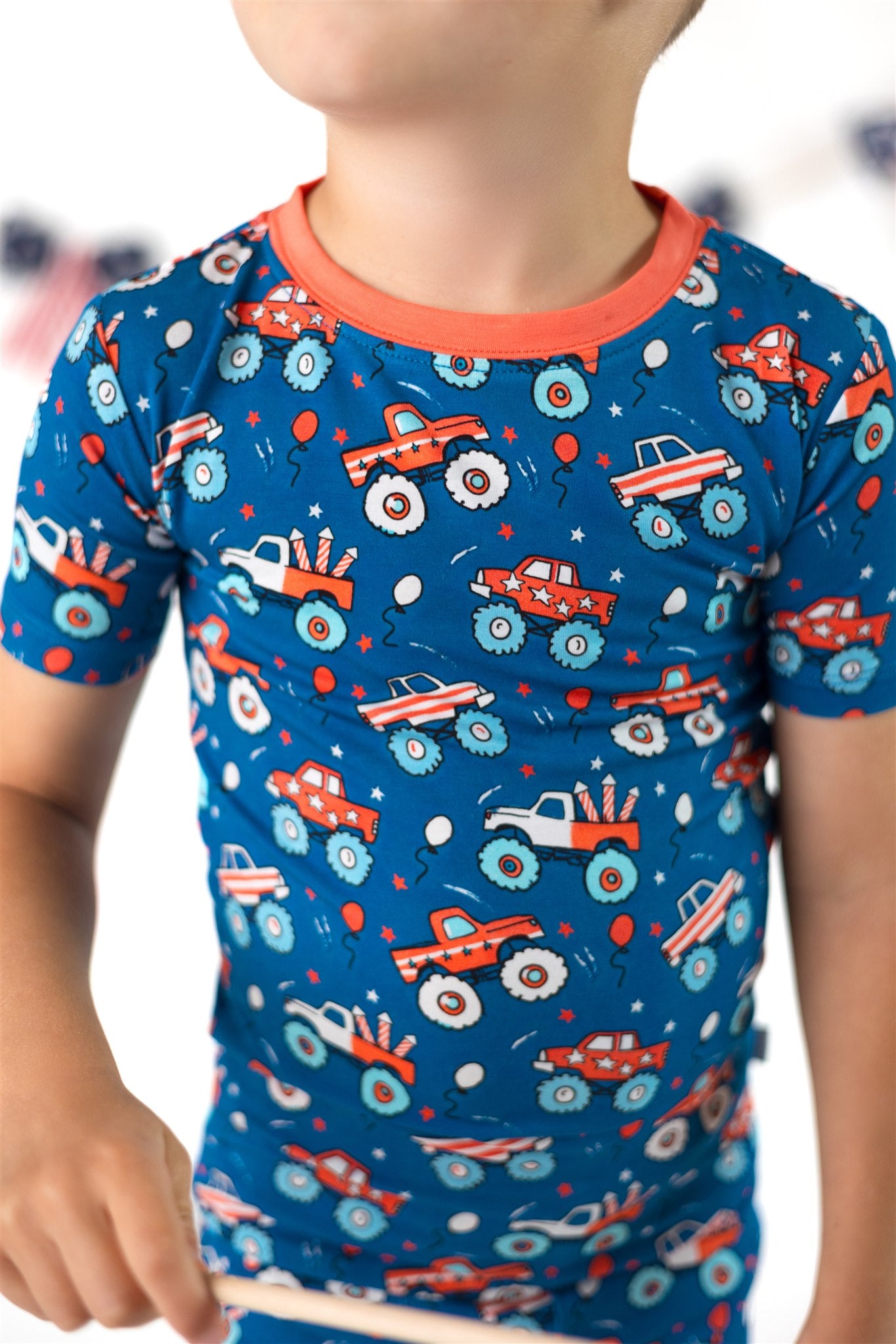 Monster Trucks & Rockets | Two Piece Short Sleeve Pajama Set