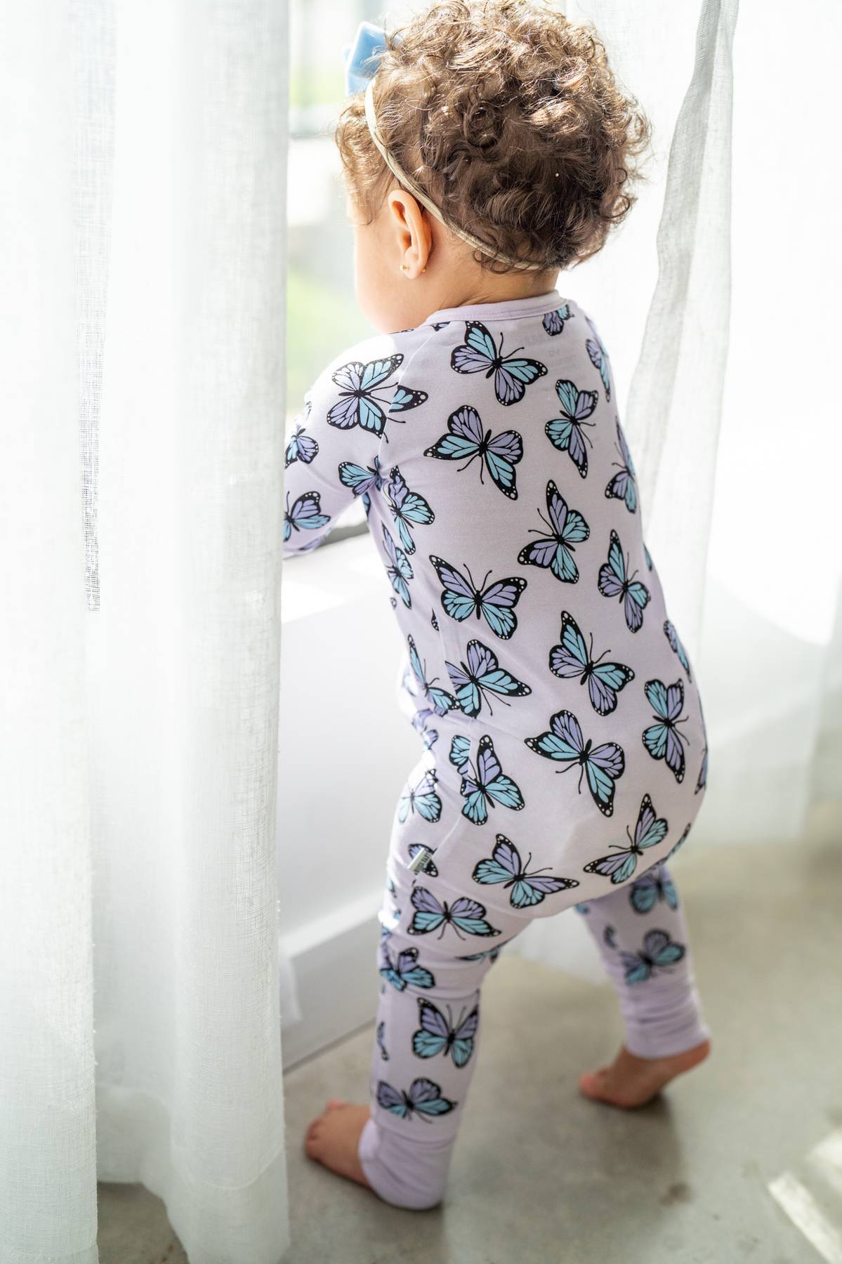 Purple Butterflies Zippy | Convertible Bamboo Zip-Up Romper PJ 🦋💜