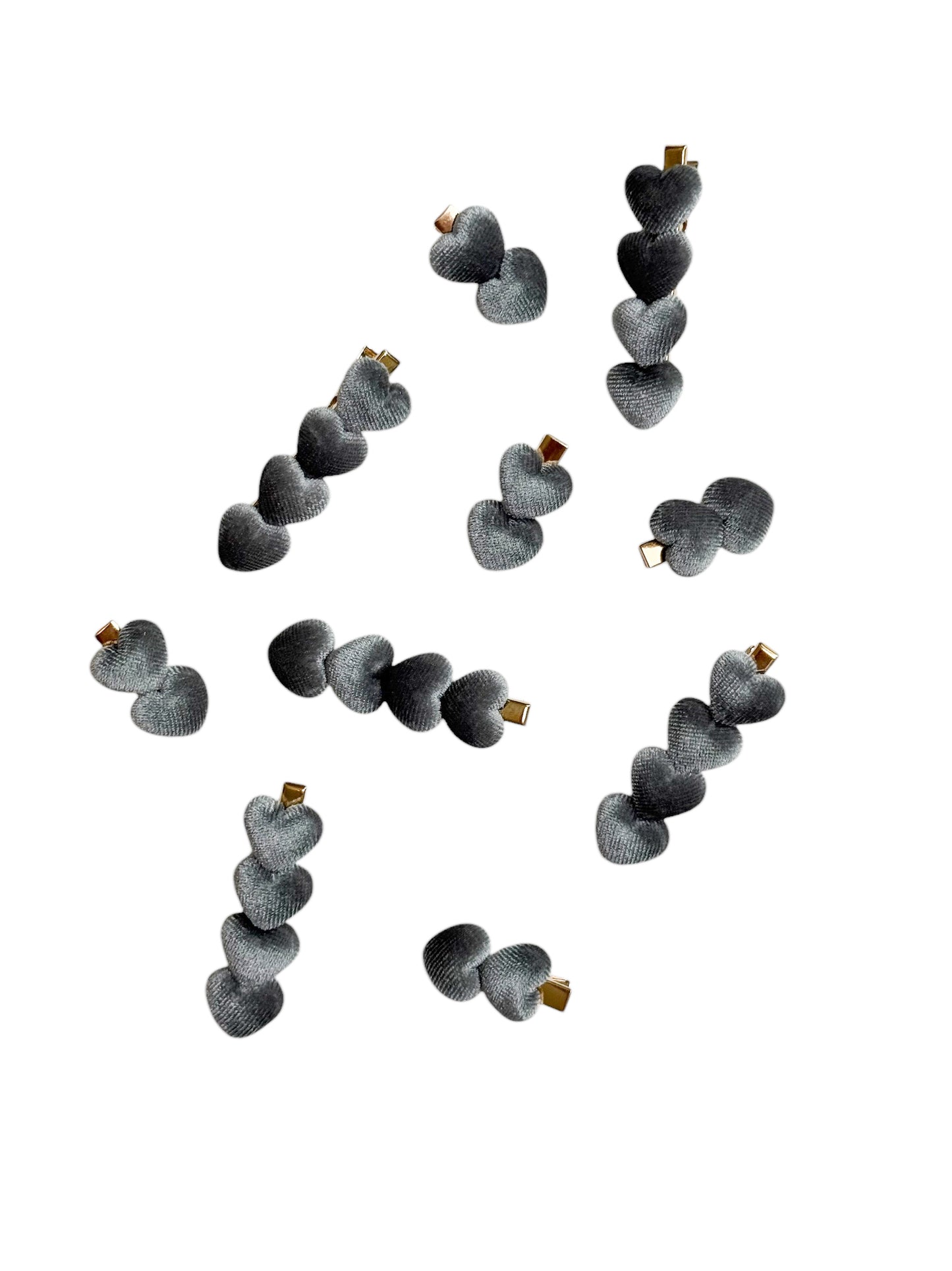 Gray Hearts Hair Clip