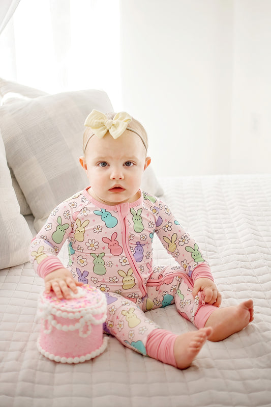 Bunnies | Bamboo Convertible Zippy Romper