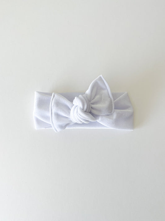 Bright White Velvet Headwrap