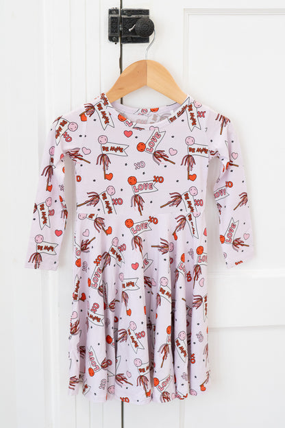 Valentine's Flag | Long Sleeve Twirl Dress