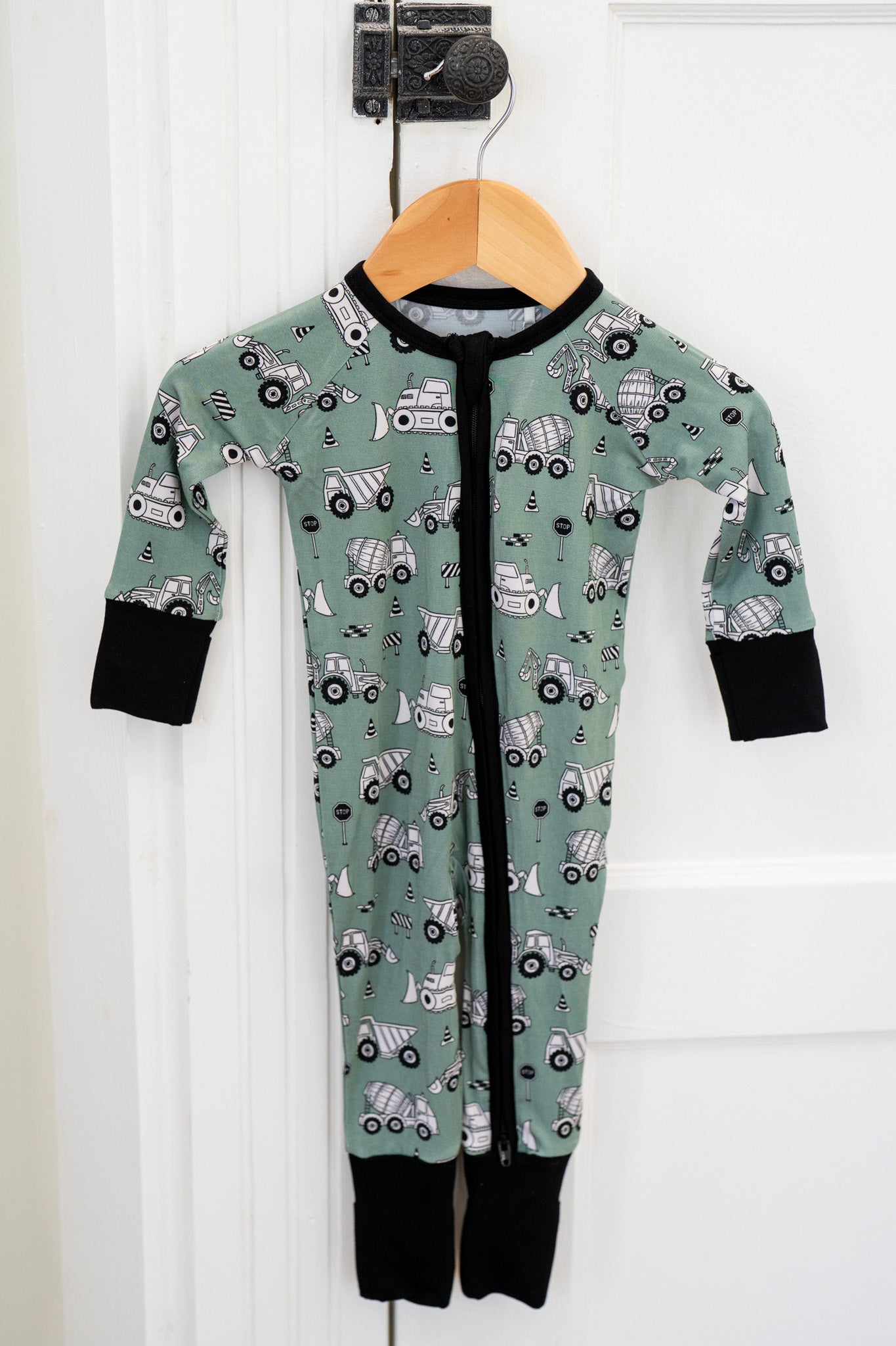 Construction Zippy Onesie | Boys Bamboo Convertible Romper