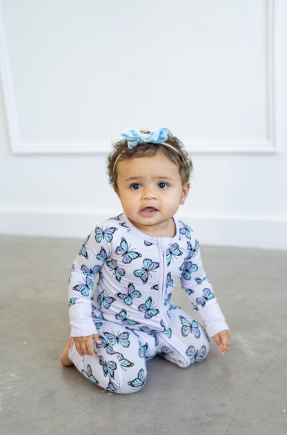 Purple Butterflies Zippy | Convertible Bamboo Zip-Up Romper PJ 🦋💜