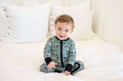 Construction Zippy Onesie | Boys Bamboo Convertible Romper