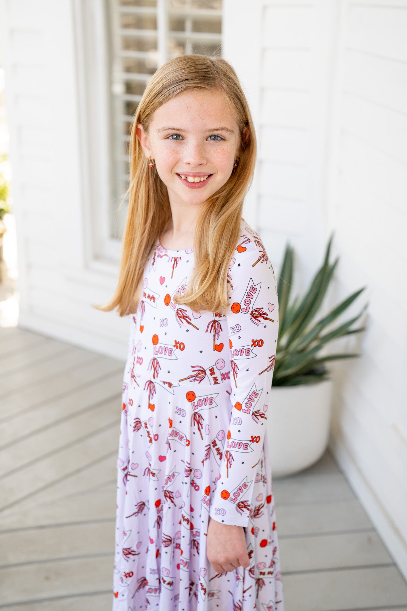 Valentine's Flag | Long Sleeve Twirl Dress