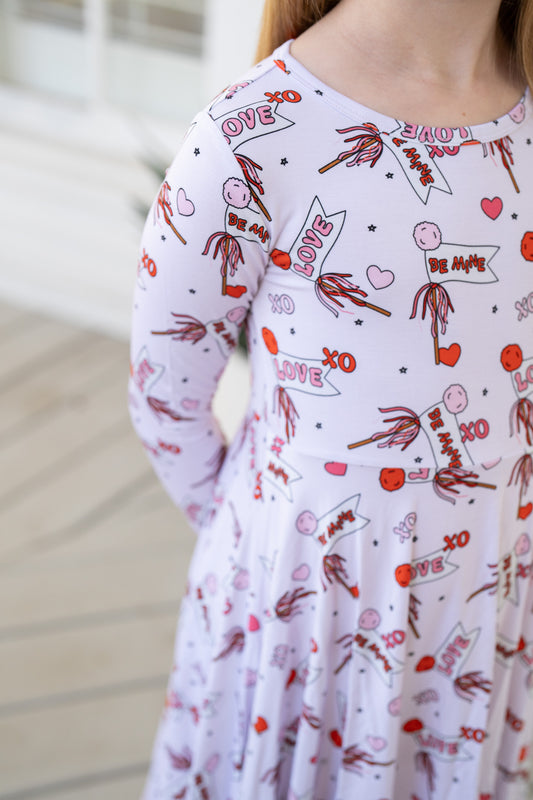 Valentine's Flag | Long Sleeve Twirl Dress