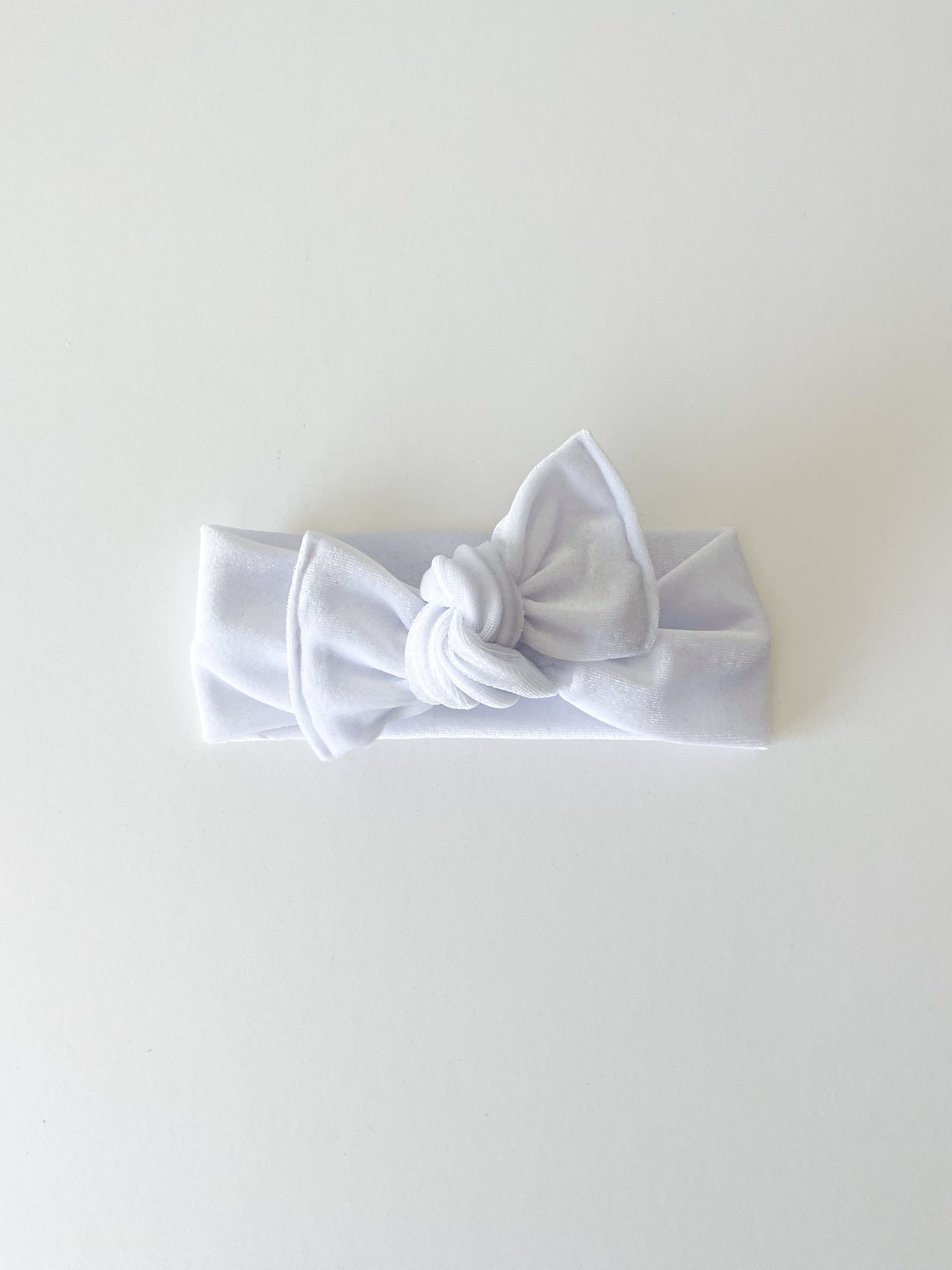 Bright White Velvet Headwrap